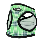 Bark Appeal: Step In Harness - Green Plaid Mesh